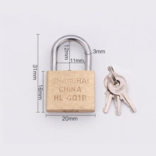 Load image into Gallery viewer, Copper Padlock Small Lock, Style: Short Lock Beam, 20mm Not Open, Short, 20mm Not Open