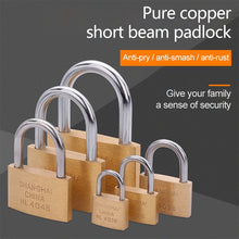 Load image into Gallery viewer, Copper Padlock Small Lock, Style: Short Lock Beam, 25mm Not Open, Short, 25mm Not Open