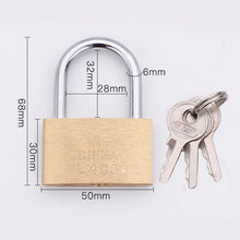 Load image into Gallery viewer, Copper Padlock Small Lock, Style: Short Lock Beam, 50mm Not Open, Short, 50mm Not Open