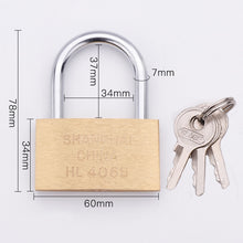 Load image into Gallery viewer, Copper Padlock Small Lock, Style: Short Lock Beam, 60mm Not Open, Short, 60mm Not Open