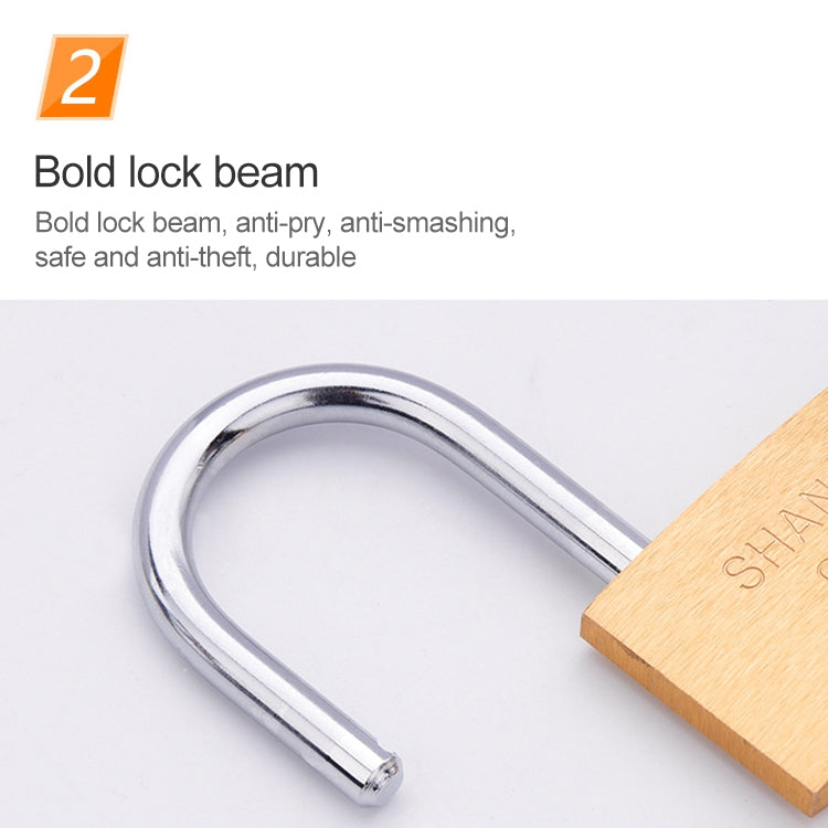 Copper Padlock Small Lock, Style: Long Lock Beam, 40mm Open, Long, 40mm Open