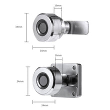 Load image into Gallery viewer, T22F Micro USB Charging Zinc Alloy Smart Bilateral Open Fingerprint Drawer Lock File Cabinet Lock, Bilateral Open Fingerprint