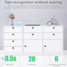Load image into Gallery viewer, T22F Micro USB Charging Zinc Alloy Smart Bilateral Open Fingerprint Drawer Lock File Cabinet Lock, Bilateral Open Fingerprint