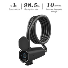 Load image into Gallery viewer, W16 IP65 Waterproof Fingerprint Lock Steel Rope Anti-theft Electric Car Lock Bluetooth APP Electronic Lock, W16 Bluetooth + Fingerprint