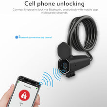 Load image into Gallery viewer, W16 IP65 Waterproof Fingerprint Lock Steel Rope Anti-theft Electric Car Lock Bluetooth APP Electronic Lock, W16 Bluetooth + Fingerprint