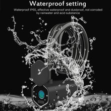 Load image into Gallery viewer, W16 IP65 Waterproof Fingerprint Lock Steel Rope Anti-theft Electric Car Lock Bluetooth APP Electronic Lock, W16 Bluetooth + Fingerprint