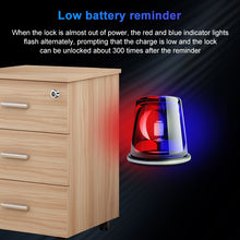 Load image into Gallery viewer, T21FB Micro USB Charging Zinc Alloy Smart Fingerprint + Bluetooth Single Open Drawer Lock File Cabinet Lock, Single Open Fingerprint + Bluetooth