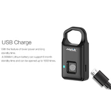 Load image into Gallery viewer, Anytek P4 3.7V Micro USB Charging Semiconductor Fingerprint Sensing Small Padlock, P4
