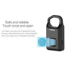 Load image into Gallery viewer, Anytek P4 3.7V Micro USB Charging Semiconductor Fingerprint Sensing Small Padlock, P4