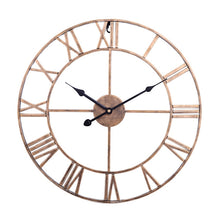 Load image into Gallery viewer, 45cm Retro Living Room Iron Round Roman Numeral Mute Decorative Wall Clock, 45cm