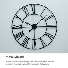 Load image into Gallery viewer, 45cm Retro Living Room Iron Round Roman Numeral Mute Decorative Wall Clock, 45cm