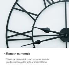 Load image into Gallery viewer, 45cm Retro Living Room Iron Round Roman Numeral Mute Decorative Wall Clock, 45cm