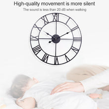 Load image into Gallery viewer, 45cm Retro Living Room Iron Round Roman Numeral Mute Decorative Wall Clock, 45cm