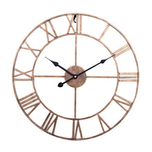 Load image into Gallery viewer, 45cm Retro Living Room Iron Round Roman Numeral Mute Decorative Wall Clock, 45cm