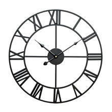 Load image into Gallery viewer, 60cm Retro Living Room Iron Round Roman Numeral Mute Decorative Wall Clock (White), 50cm