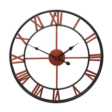 Load image into Gallery viewer, 60cm Retro Living Room Iron Round Roman Numeral Mute Decorative Wall Clock (White), 50cm