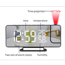 Load image into Gallery viewer, TS-9210 Digital Mirror Projection Alarm Clock With FM Radio &amp; Temperature Humidity, TS-9210 With FM Radio
