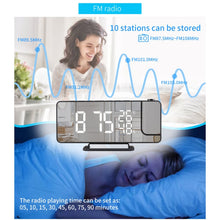 Load image into Gallery viewer, TS-9210 Digital Mirror Projection Alarm Clock With FM Radio &amp; Temperature Humidity, TS-9210 With FM Radio
