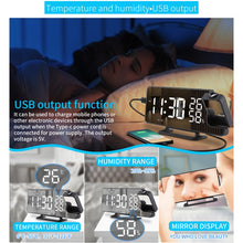 Load image into Gallery viewer, TS-9210 Digital Mirror Projection Alarm Clock With FM Radio &amp; Temperature Humidity, TS-9210 With FM Radio