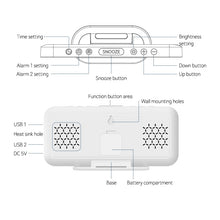 Load image into Gallery viewer, 8821 LED Mirror Dual-purpose Snooze Alarm Clock, 8821(Black), 8821(White)