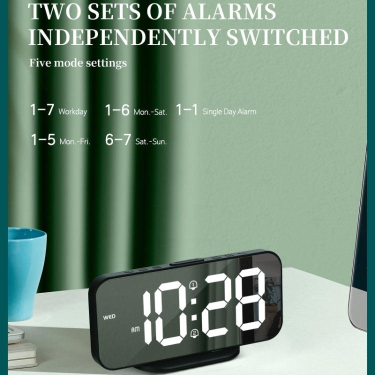 8821 LED Mirror Dual-purpose Snooze Alarm Clock, 8821(Black), 8821(White)
