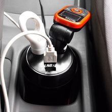 Load image into Gallery viewer, 5V 1A+2.4A Two USB Ports &amp; Two Car Cigarette Lighter Socket Car Charger with Holder Function, 5V 1A+2.4A