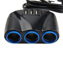 Load image into Gallery viewer, 12-24V 3.1A 3 USB Ports &amp; 3 Car Cigarette Lighter Sockets Car Charger, 12-24V 3.1A  With 23 USB