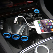 Load image into Gallery viewer, 12-24V 3.1A 3 USB Ports &amp; 3 Car Cigarette Lighter Sockets Car Charger, 12-24V 3.1A  With 23 USB