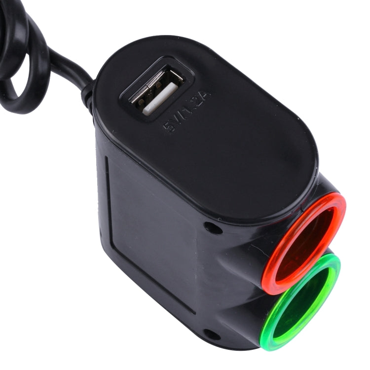 Olesson Streamlined Design 1.2A USB Car Cigarette Lighter Socket Car Charger with Color LED Light, 1631