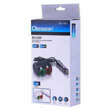 Load image into Gallery viewer, Olesson Streamlined Design 1.2A USB Car Cigarette Lighter Socket Car Charger with Color LED Light, 1631