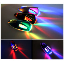 Load image into Gallery viewer, Solar Colorful Light Anti Collision Shark Fin Car Taillight LED Flash Warning Light Caution Light
