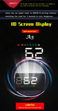 Load image into Gallery viewer, Geyiren A5 HUD 3.5 inch Car Head Up Display with GPS System, Two Mode Display, Light Sensors, KM/h MPH Speed, Compass, Speed Alarm, A5(Black), A5 (Green Light)