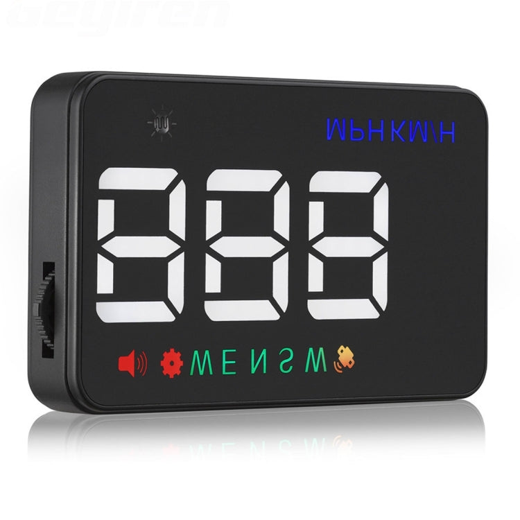 Geyiren A5 HUD 3.5 inch Car Head Up Display with GPS System, Two Mode Display, Light Sensors, KM/h MPH Speed, Compass, Speed Alarm, A5(Black), A5 (Green Light)