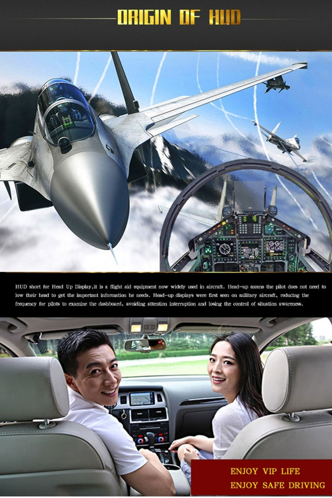 Geyiren A5 HUD 3.5 inch Car Head Up Display with GPS System, Two Mode Display, Light Sensors, KM/h MPH Speed, Compass, Speed Alarm, A5(Black), A5 (Green Light)