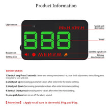 Load image into Gallery viewer, Geyiren A5 HUD 3.5 inch Car Head Up Display with GPS System, Two Mode Display, Light Sensors, KM/h MPH Speed, Compass, Speed Alarm, A5 (Green Light), A5(Black)