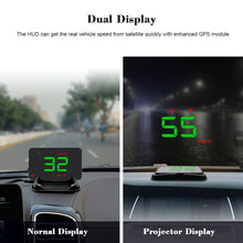 Load image into Gallery viewer, Geyiren A5 HUD 3.5 inch Car Head Up Display with GPS System, Two Mode Display, Light Sensors, KM/h MPH Speed, Compass, Speed Alarm, A5 (Green Light), A5(Black)