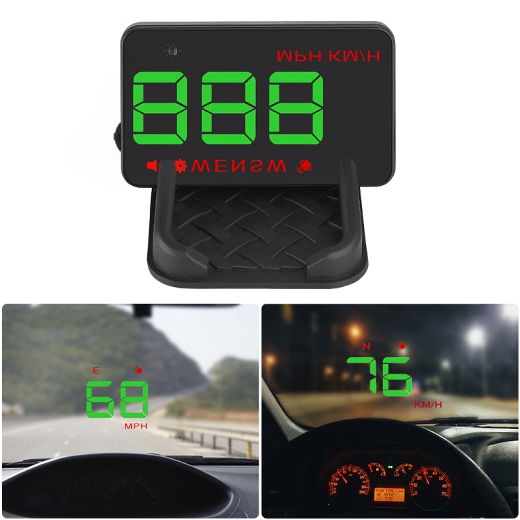 Geyiren A5 HUD 3.5 inch Car Head Up Display with GPS System, Two Mode Display, Light Sensors, KM/h MPH Speed, Compass, Speed Alarm, A5 (Green Light), A5(Black)