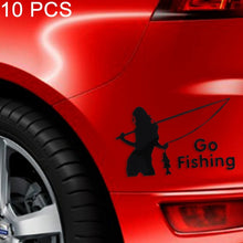 Load image into Gallery viewer, 10 PCS Beauty Go Fishing Styling Reflective Car Sticker, Size: 14cm x 8.5cm, Fishing Styling 2