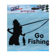 Load image into Gallery viewer, 10 PCS Beauty Go Fishing Styling Reflective Car Sticker, Size: 14cm x 8.5cm, Fishing Styling 2