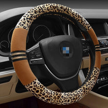 Load image into Gallery viewer, Leopard Grain Steering Wheel Cover, Adaptation Steering Wheel Diameter: 37-38 cm, 37-38cm Beige, 37-38cm Coffee, 37-38cm Magenta, 37-38cm Black