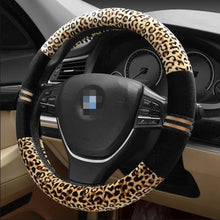 Load image into Gallery viewer, Leopard Grain Steering Wheel Cover, Adaptation Steering Wheel Diameter: 37-38 cm, 37-38cm Beige, 37-38cm Coffee, 37-38cm Magenta, 37-38cm Black