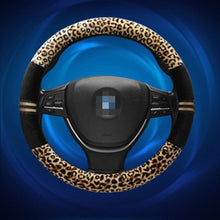 Load image into Gallery viewer, Leopard Grain Steering Wheel Cover, Adaptation Steering Wheel Diameter: 37-38 cm, 37-38cm Beige, 37-38cm Coffee, 37-38cm Magenta, 37-38cm Black