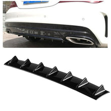 Load image into Gallery viewer, Universal Car Rear Bumper Lip Diffuser 7 Shark Fin Style Black ABS, Size: 85.3 x 79.8 x 13.4cm, 85.0x18.0x5.0cm Black