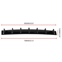 Load image into Gallery viewer, Universal Car Rear Bumper Lip Diffuser 7 Shark Fin Style Black ABS, Size: 85.3 x 79.8 x 13.4cm, 85.0x18.0x5.0cm Black