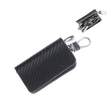 Load image into Gallery viewer, Universal Leather Carbon Fiber Texture Waist Hanging Zipper Wallets Key Holder Bag (No Include Key), Carbon Fiber Texture