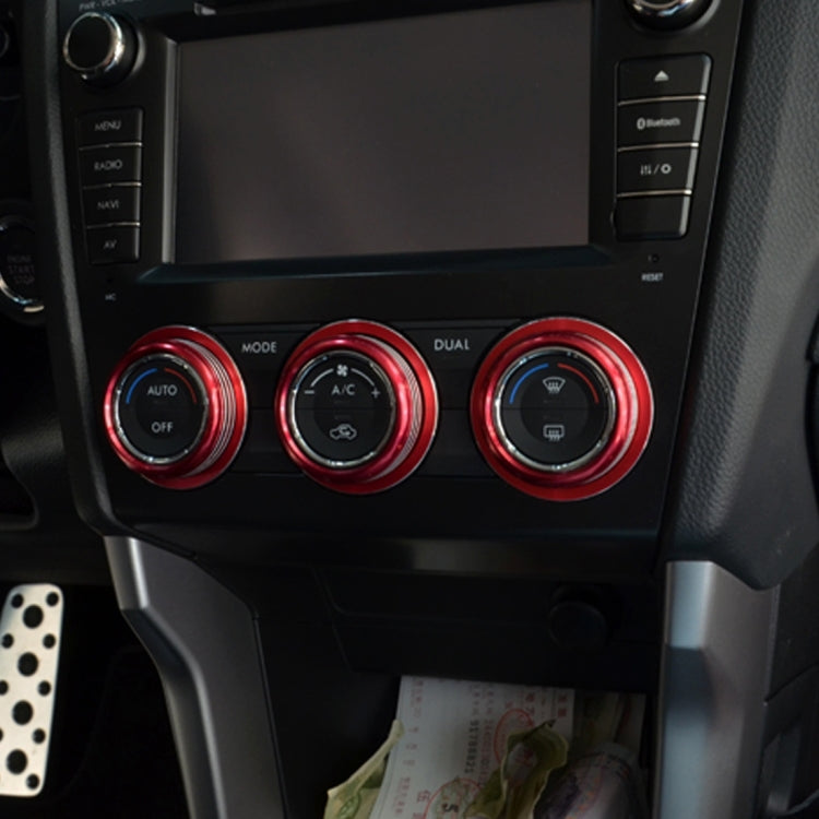 3 PCS Car Aluminum Air Conditioner Knob Case For Subaru, For Subaru(Silver), For Subaru(Black), For Subaru(Gold), For Subaru(Blue), For Subaru(Red)
