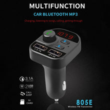 Load image into Gallery viewer, 805E Dual USB Charging Bluetooth FM Transmitter MP3 Music Player Car Kit, Support Hands-Free Call  &amp; Read TF Card / U Disk Music, 805E