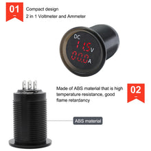 Load image into Gallery viewer, B3613  IP67 Waterproof Car Modification 4.5-30V Voltmeter + Ammeter, B3613
