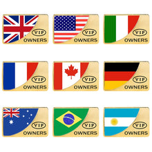 Load image into Gallery viewer, Universal Car Canada Flag Rectangle Shape VIP Metal Decorative Sticker, Canada Flag (Gold), Canada Flag (Silver)
