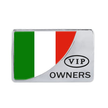 Load image into Gallery viewer, Universal Car Italy Flag Rectangle Shape VIP Metal Decorative Sticker, Italy Flag (Gold), Italy Flag (Silver)